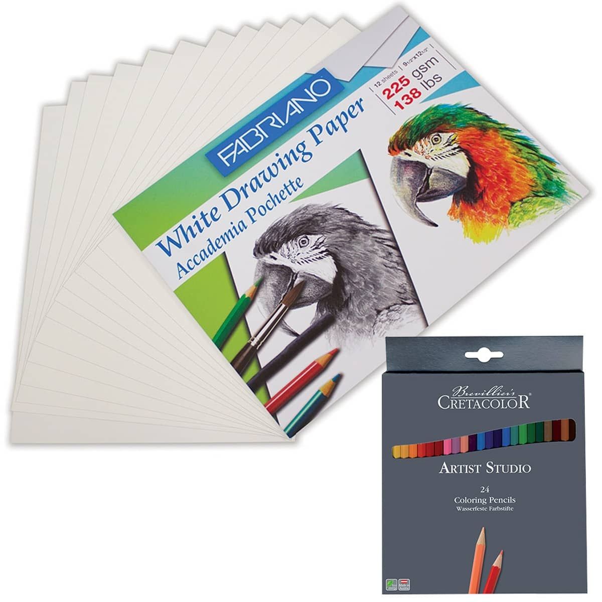 Pochette & Artist Studio Paper + Color Pencil Set of 24