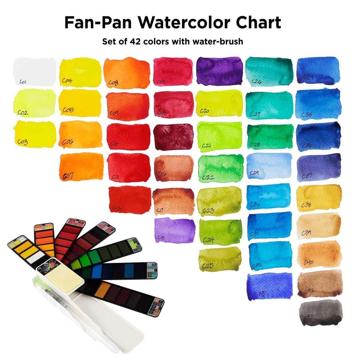 Creative Mark Fan Pan Artist Watercolor Set of 42 – Jerrys Artist Outlet