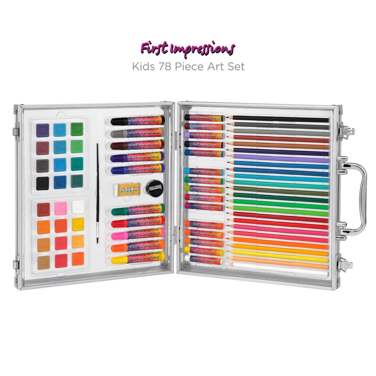 First Impressions Complete Art Set for Kids- 78 Piece Non-Toxic