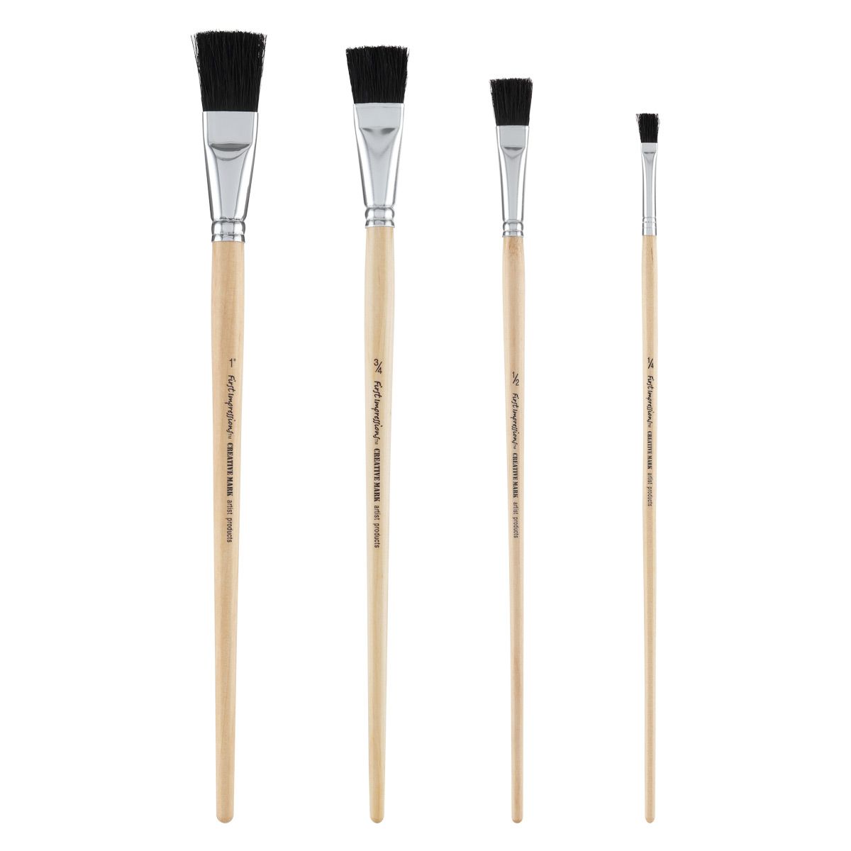 First Impressions Black Bristle Brushes - Long Handle