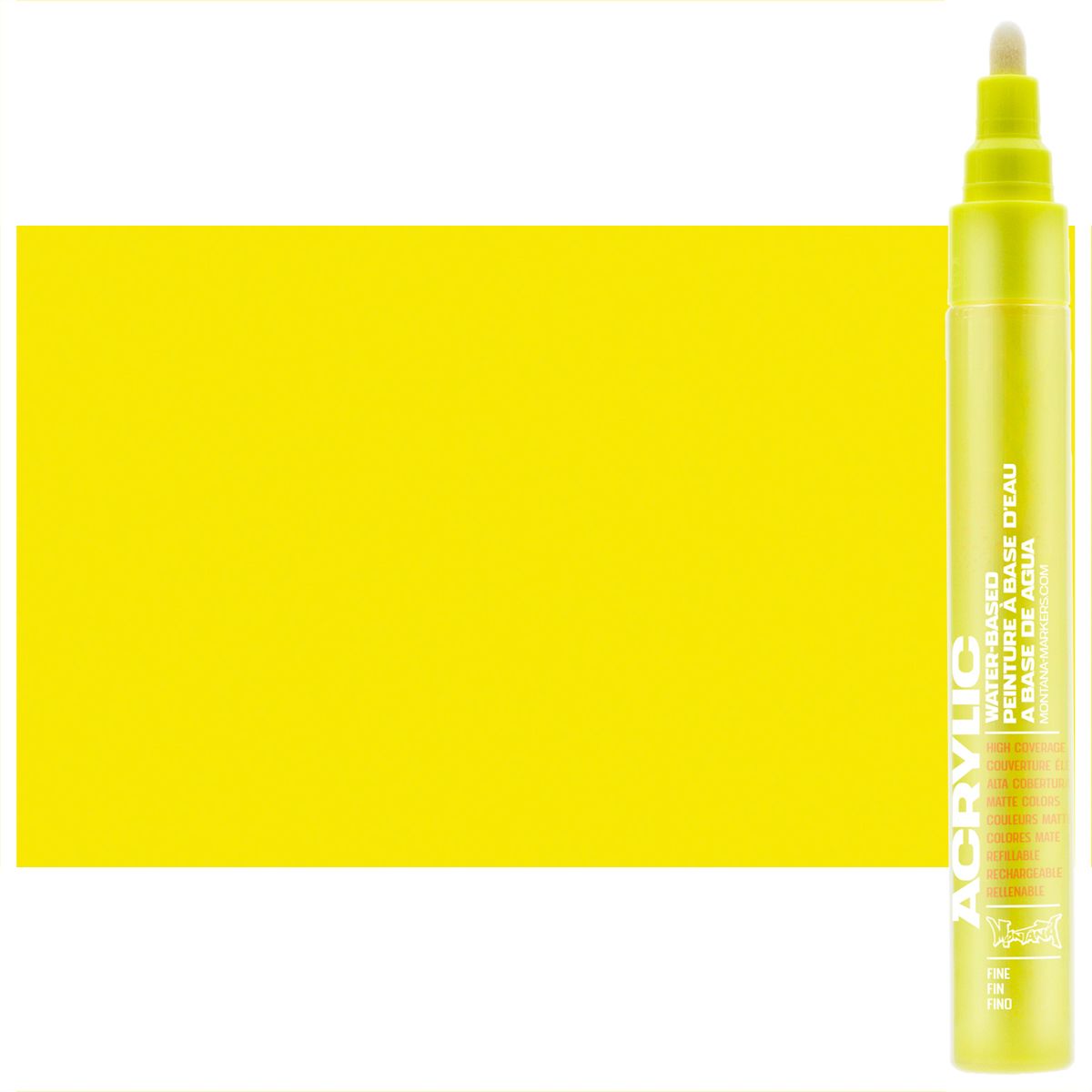 Montana refillable acrylic paint markers with replaceable tips - Flash Yellow