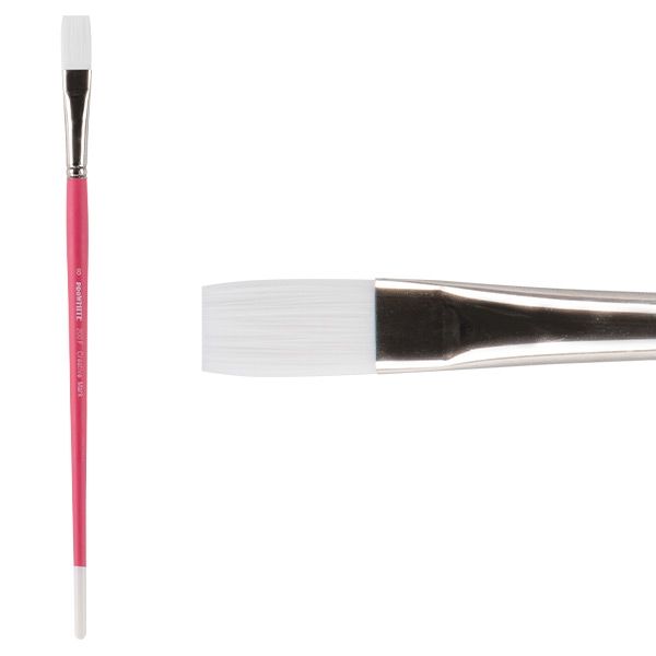 Creative Mark Pro White Soft Filament Hair Acrylic Brush Flat 8