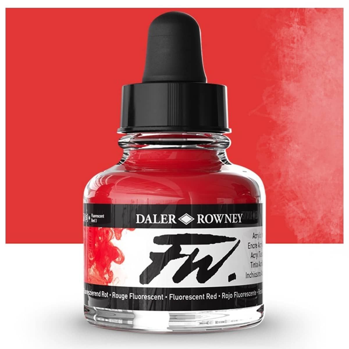 Daler-Rowney F.W. Acrylic Ink 1oz Bottle Fluorescent Red