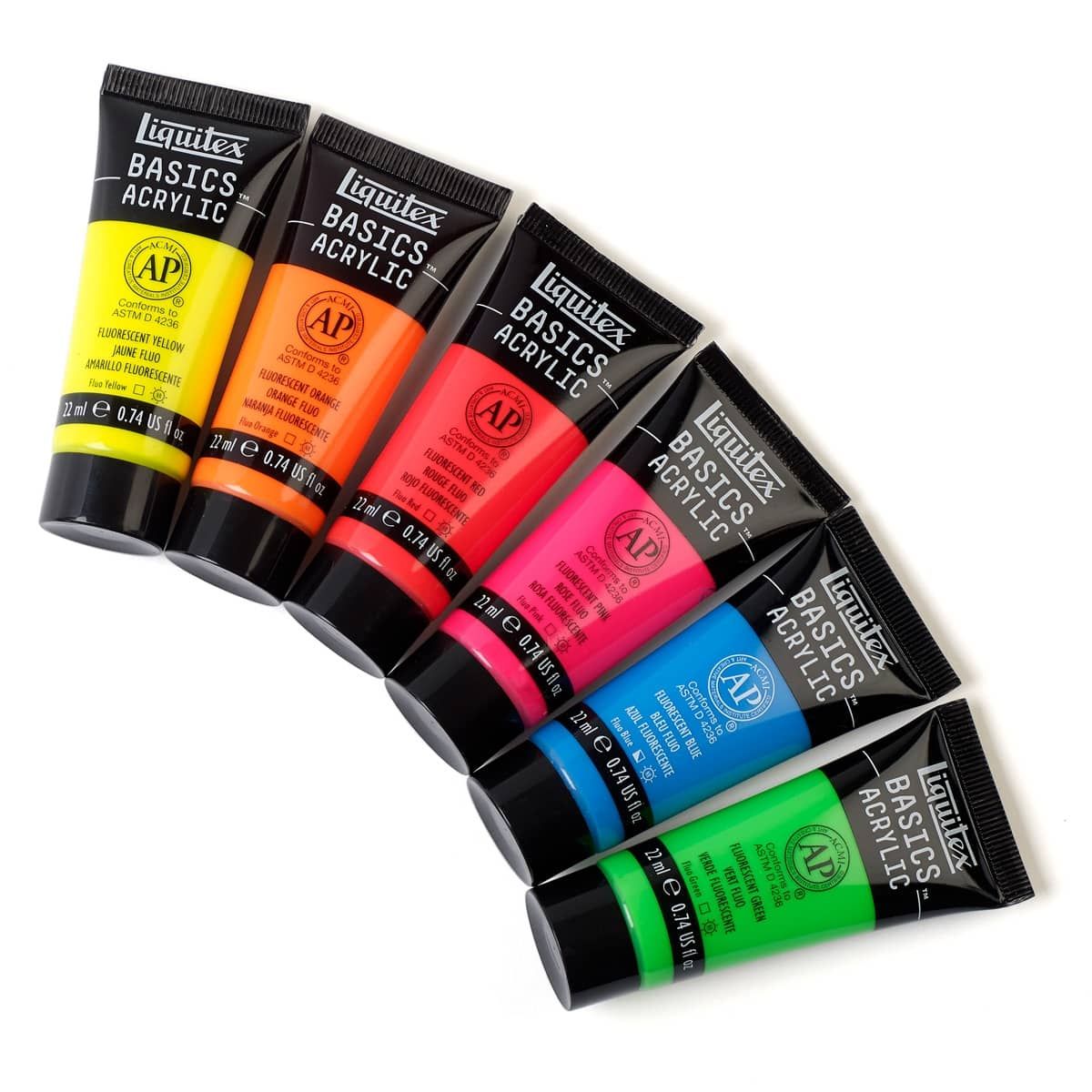 Liquitex BASICS 6 Tube Acrylic Paint Set, 22ml, 0.7 Fl Oz (Pack of