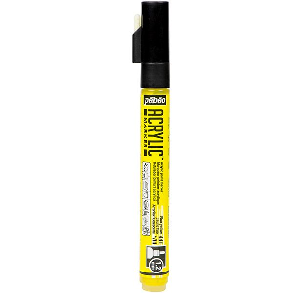 Pebeo Acrylic Marker 1.2mm - Fluorescent Yellow