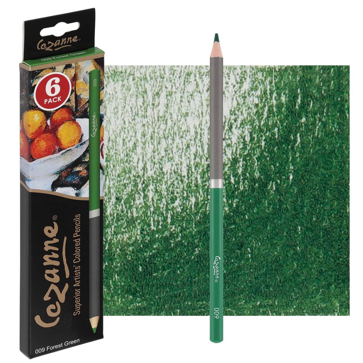 Cezanne Premium Colored Pencils - Forest Green, Box of 6