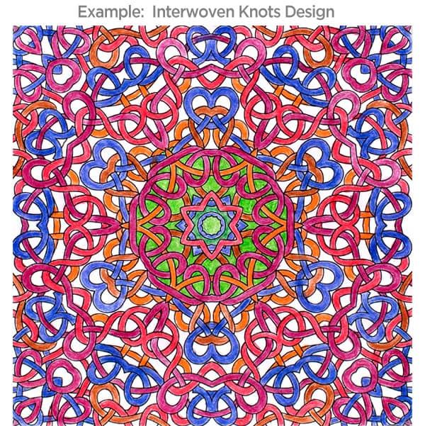 Frame Colored Pencil Kit: Interwoven Knots Design