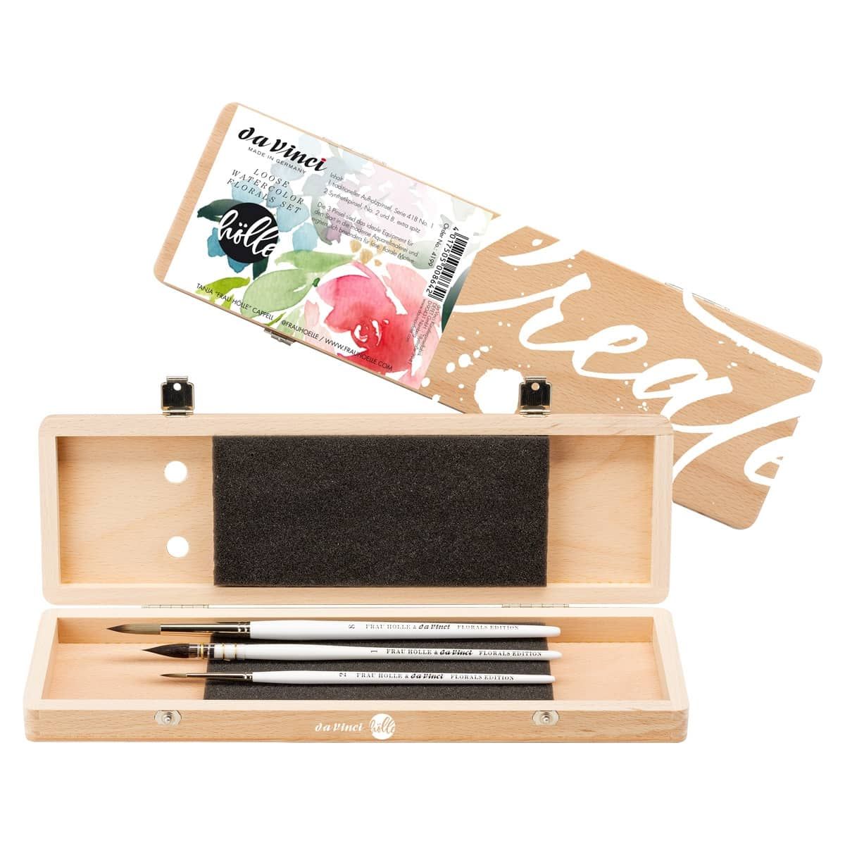 Da Vinci Loose Watercolor Florals Wood Box Set	
