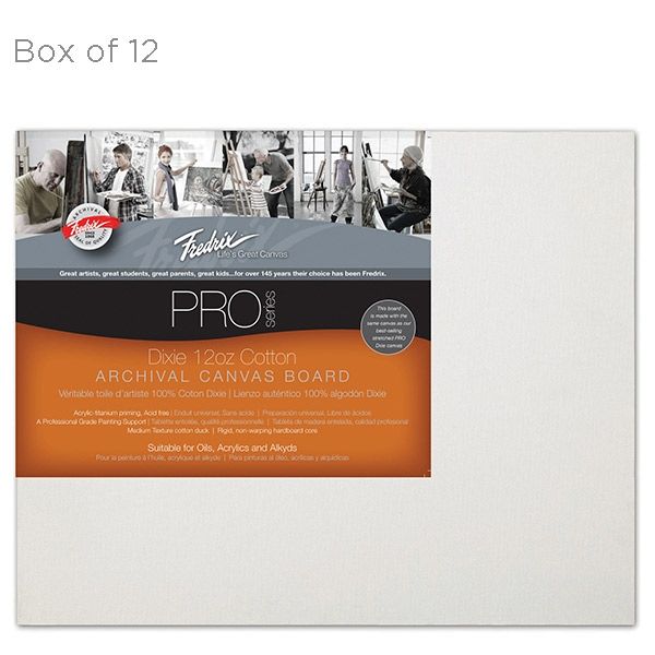 Fredrix Archival Primed Canvas Boards Cotton Duck 8" x 10" (Box of 12