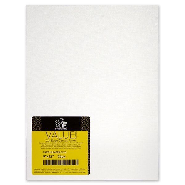 Fredrix Cut Edge Value Series Canvas Panels 9" x 12" White (Pack of 25