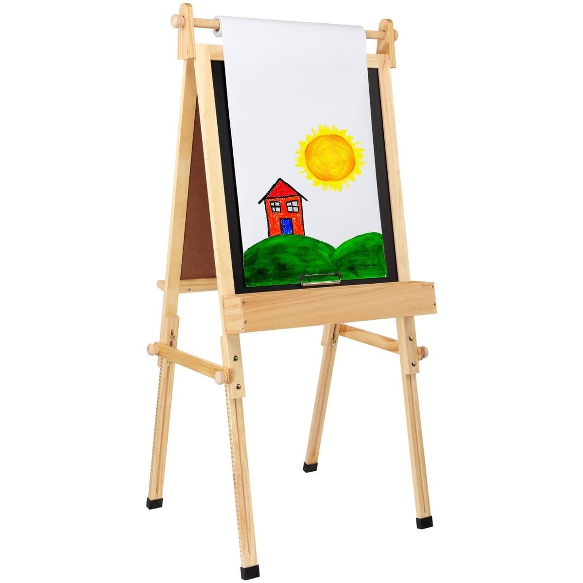 Dry-erase board, chalk board and painting easel all-in-one