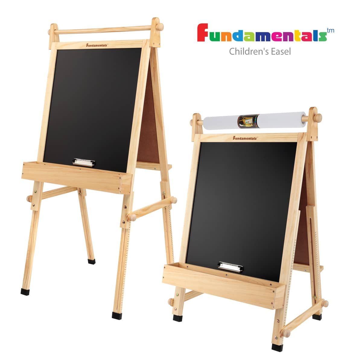 WOOD CITY Easel for Kids, Adjustable Standing Art Easel with Painting  Accessories Wooden Chalkboard & Magnetic Whiteboard & Painting Paper Stand