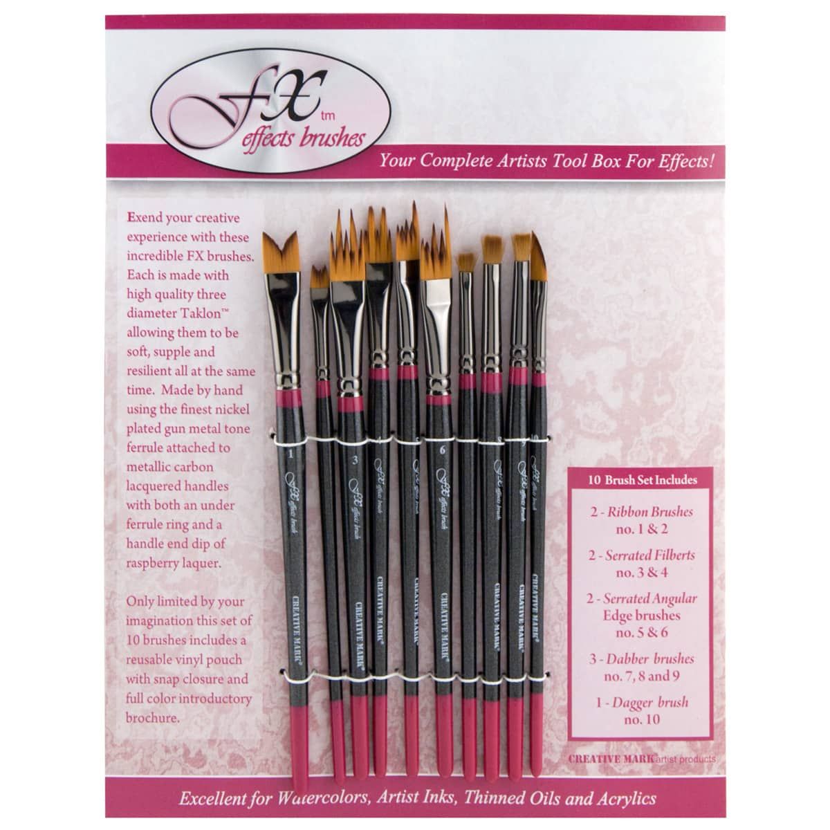 Creative Mark FX Effects Taklon Brush (Set of 10) Jerry's Artarama