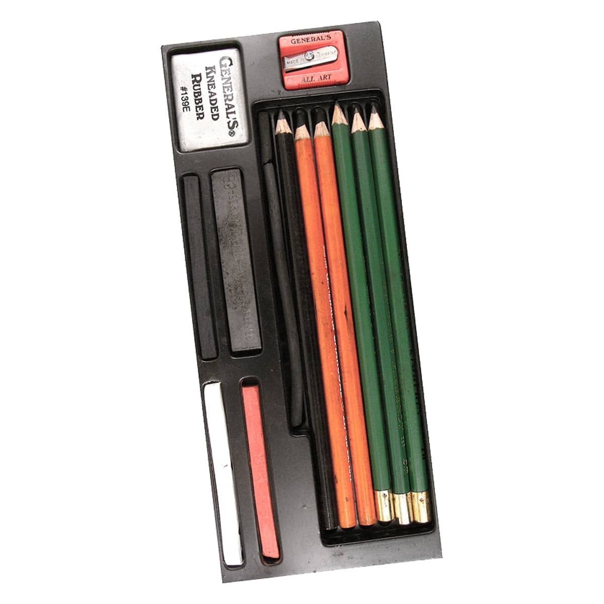 General Pencil Jumbo Compressed Charcoal Set, 3-Sticks