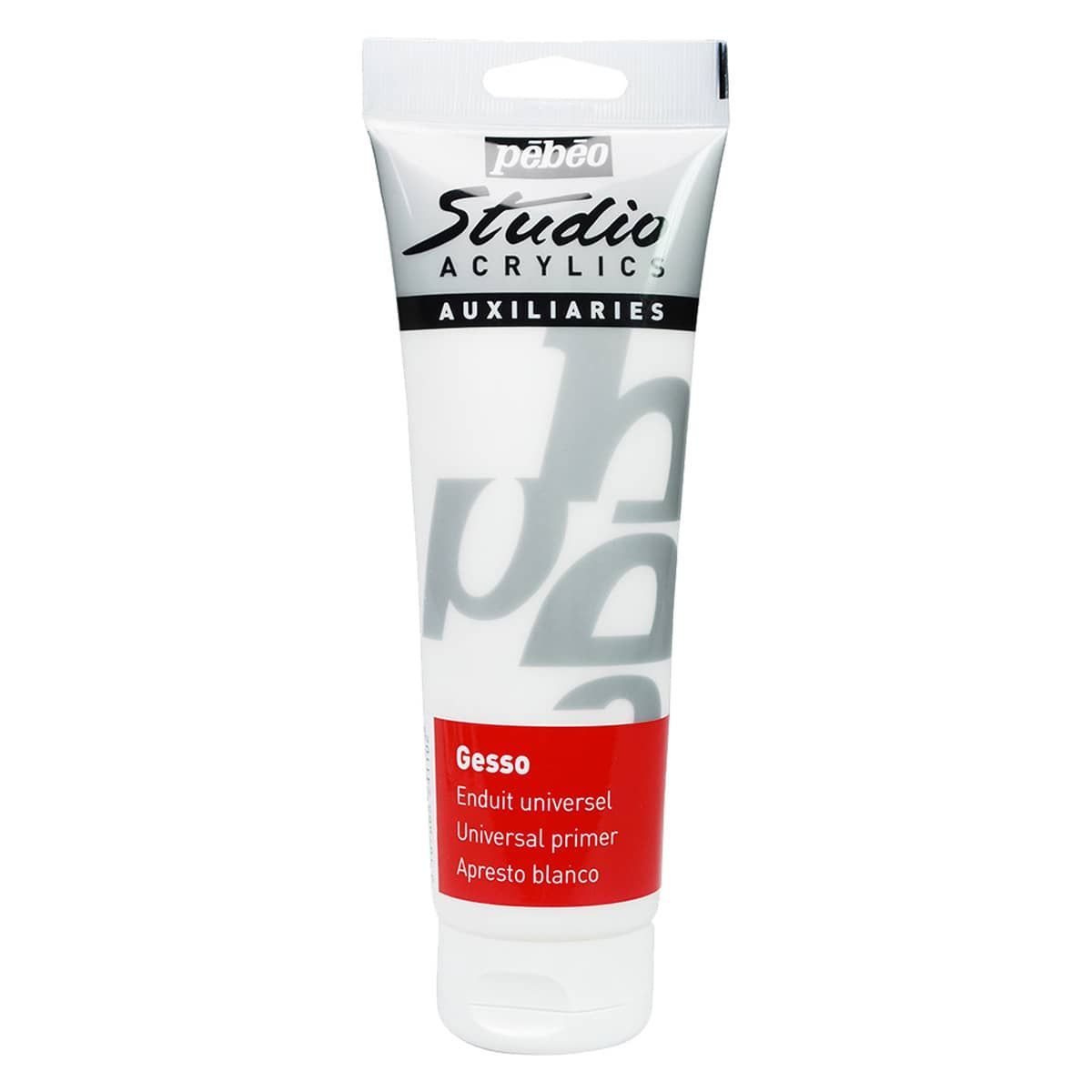 Pebeo Studio Acrylics Gesso Painting Primer 250ml in Black or White 
