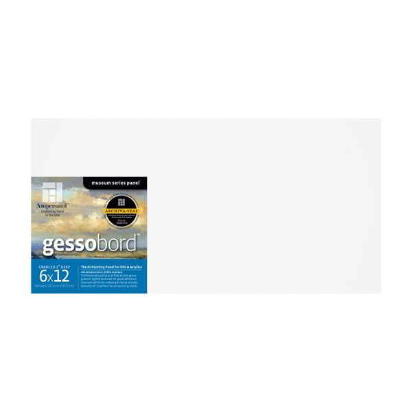 Ampersand Museum Series Gessobord 2 Deep Cradled Panel, 6 x 6 - Box of 6