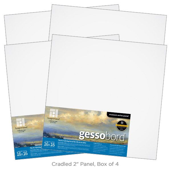Box of 4 Ampersand Gessobord 2In Cradle 16X16 Jerry's Artarama