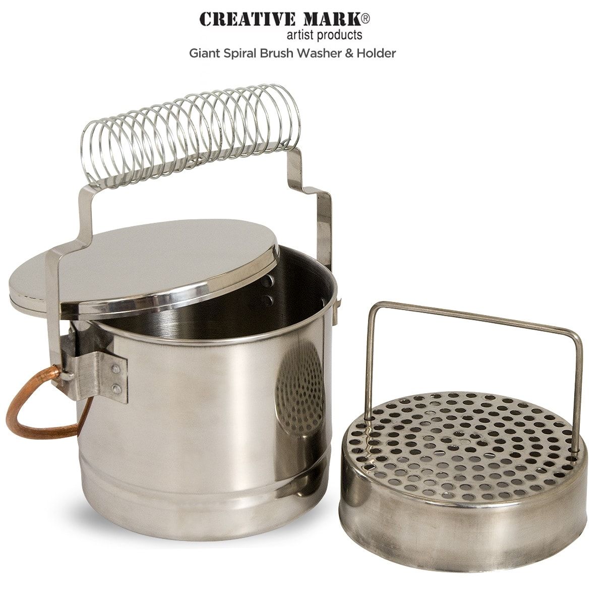 Large Brush Washer & Brush Holder - Giant Spiral Nickel Plated Brush Washer  by Creative Mark