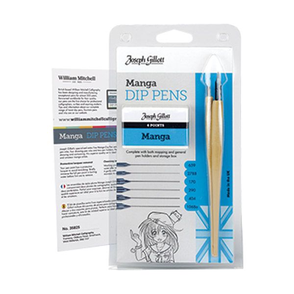 5 Pcs/set Manga Dip Pen Set Comic Pro Drawing Kit Wood Holder Ink