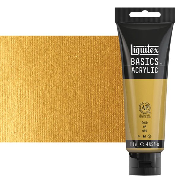 Liquitex Basics Acrylic Paint Gold, 4oz Tube Jerry's Artarama