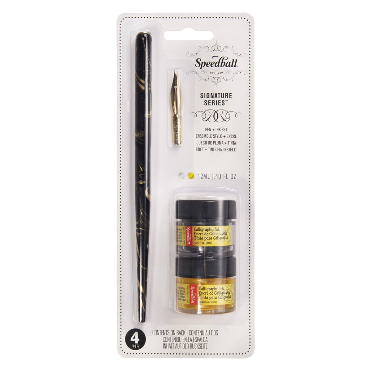 Speedball Signature Pen & Ink Set, Gold/Silver Jerry's Artarama