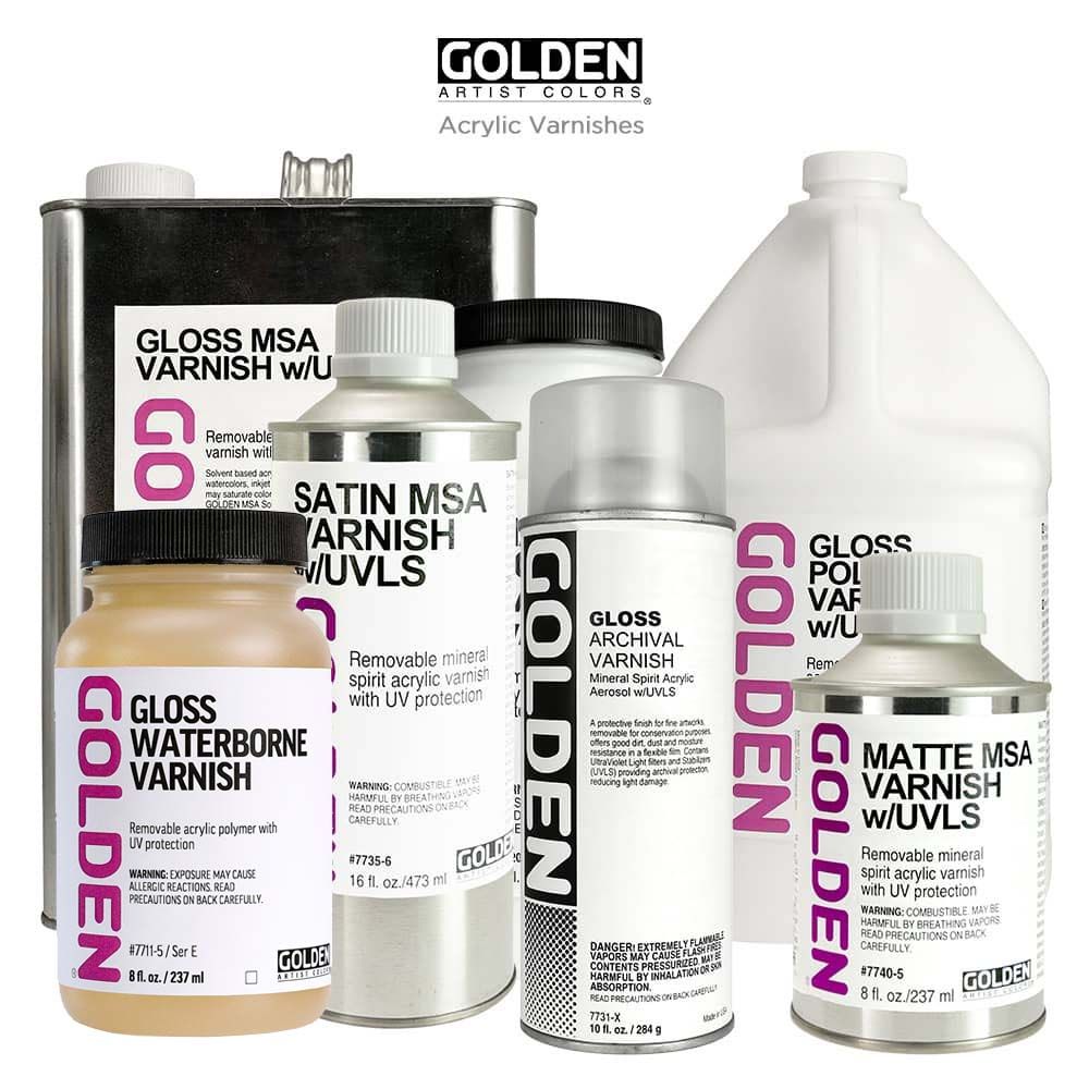 Golden Brushable Mineral Spirit Acrylic Varnish with UVLS Matte, 16oz