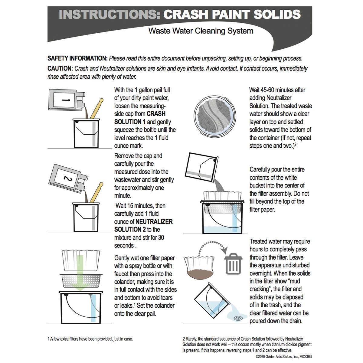 GOLDEN Crash Paint Solids Water Waste Kit Instructions