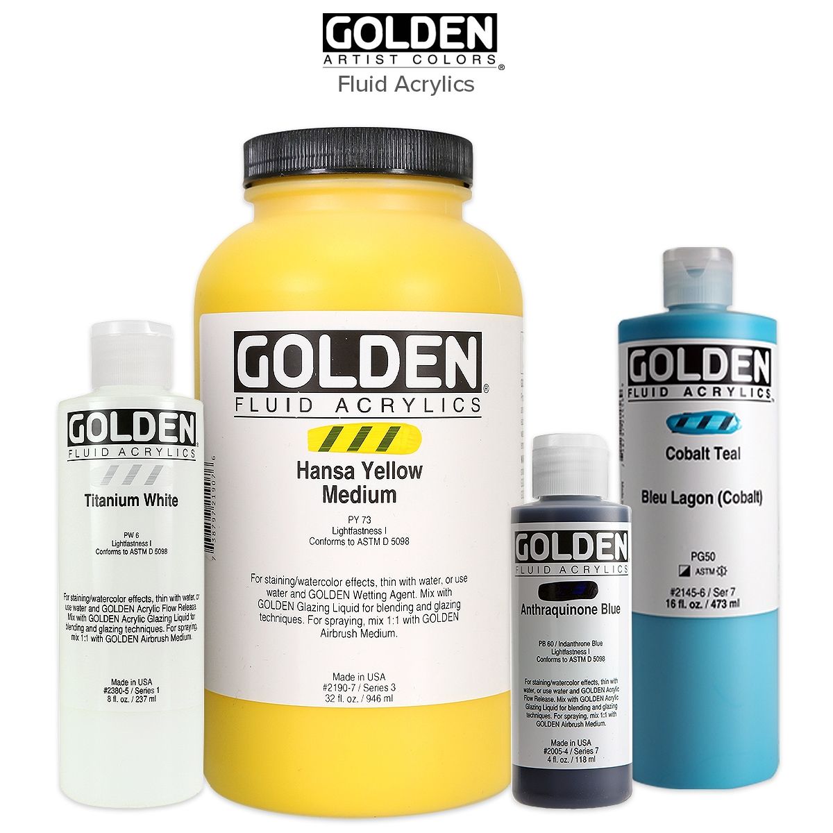 Golden : High Flow : Acrylic Paint : 119ml : Iridescent Silver