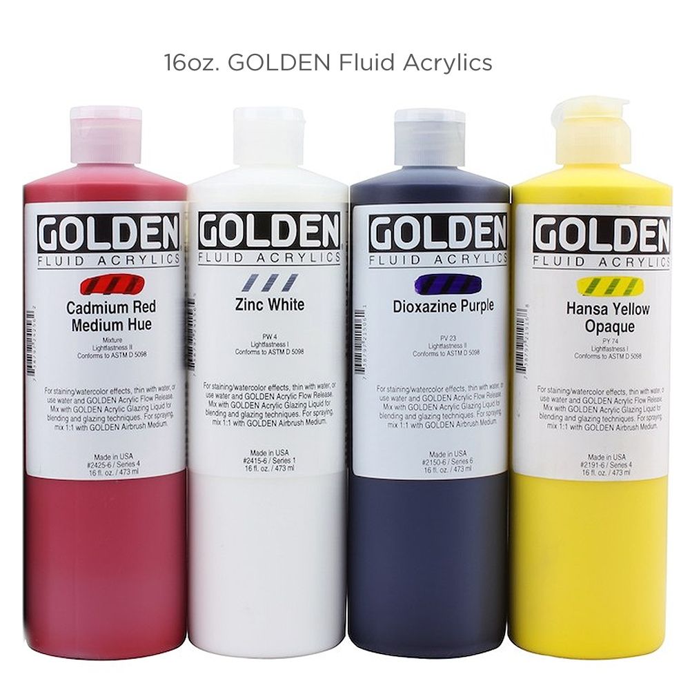 Golden Fluid Acrylic Paint, 4 oz, Historical Indian Yellow Hue