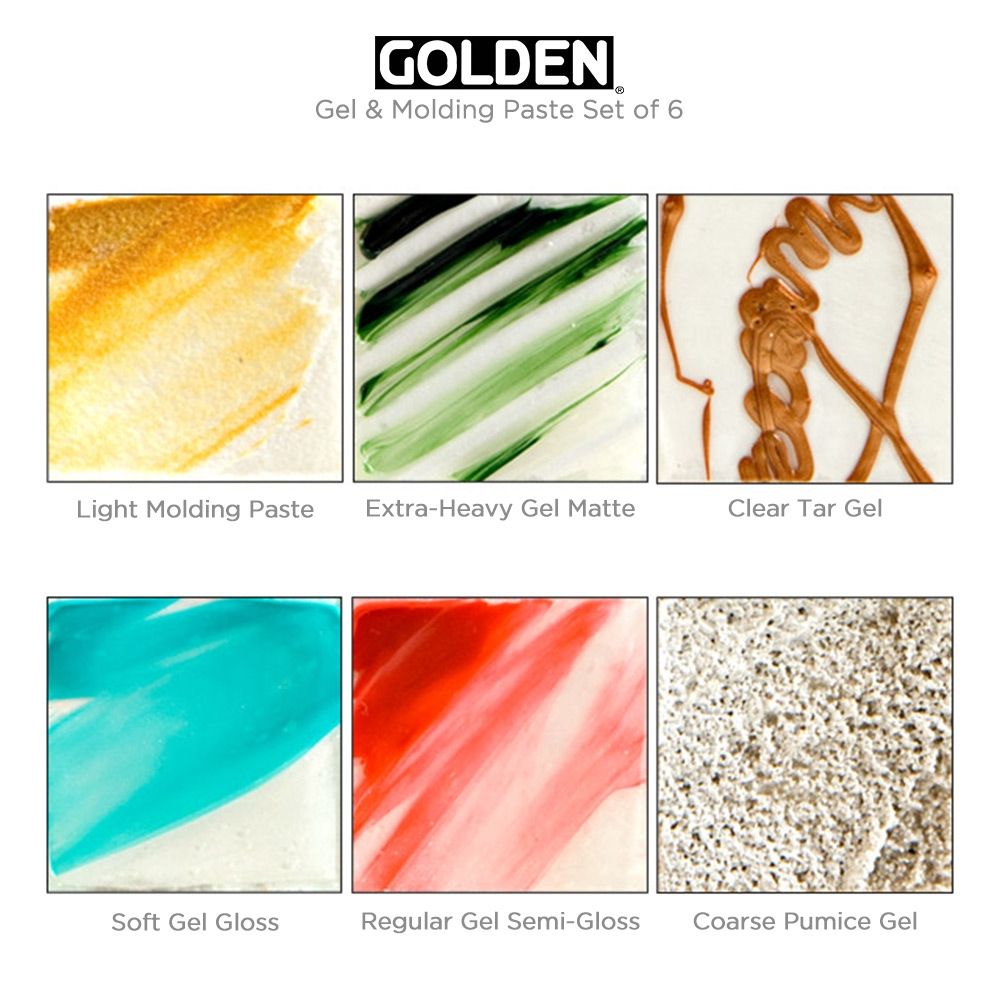 GOLDEN Gel & Molding Paste Set of 6