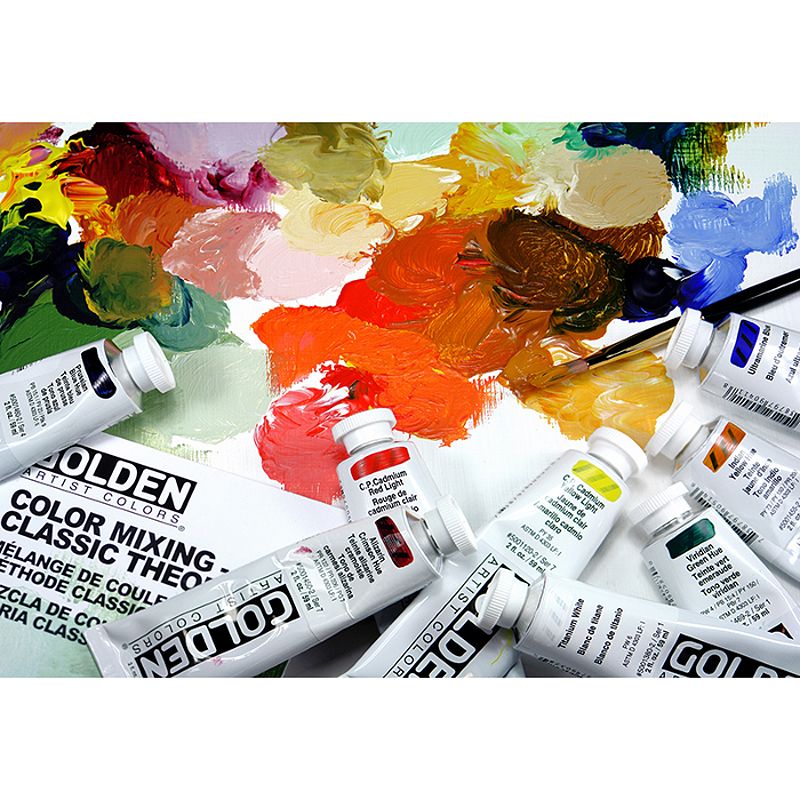 GOLDEN Heavy Body Acrylics Classic Theory Set of 8, Assorted, 2oz