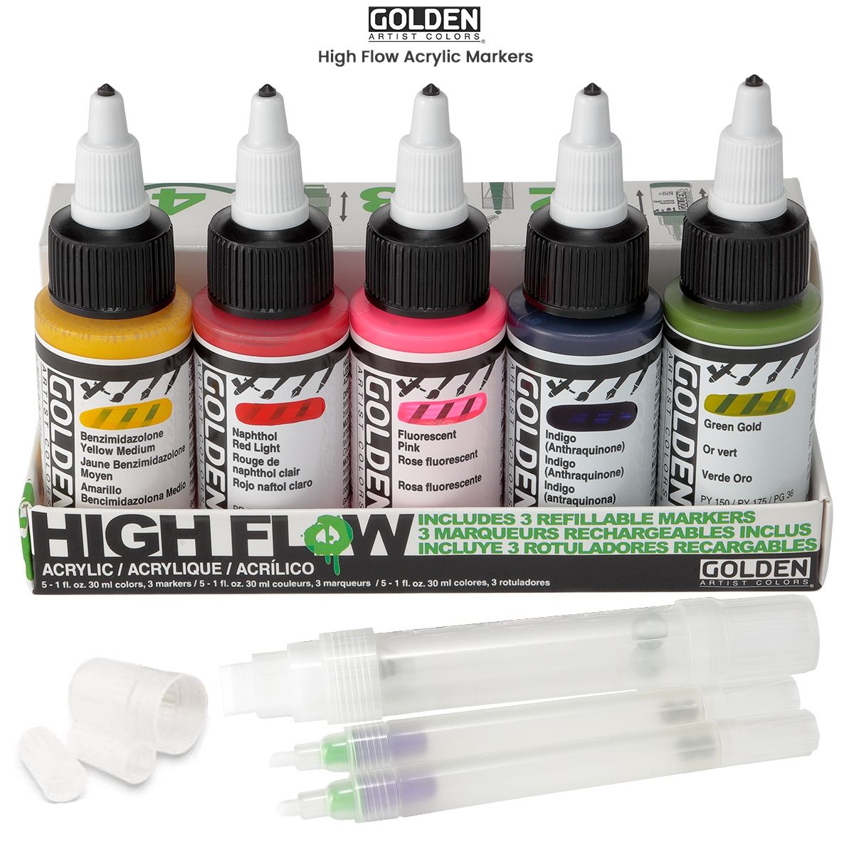 GOLDEN High Flow Acrylic Markers Set Jerry's Artarama