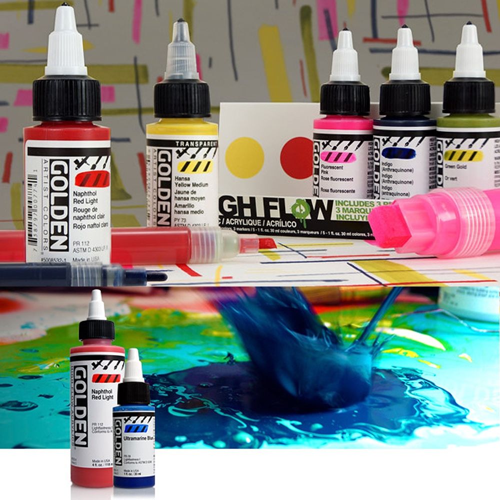 Golden : High Flow : Acrylic Paint : Airbrush Set : 6 x 30ml - Acrylic  Paint Sets - Art Sets - Color
