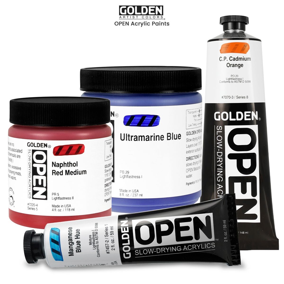 Golden : Open : Slow Drying Acrylic Paint : 59ml (2oz): Titan Green Pale I  - Golden : Open - Golden - Brands