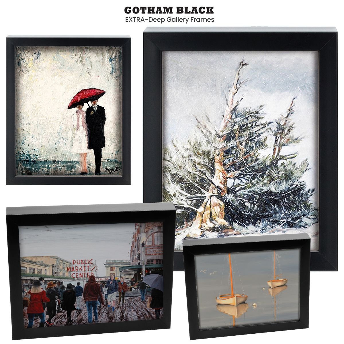 Gotham Black EXTRA Deep Gallery Ready Made Frames