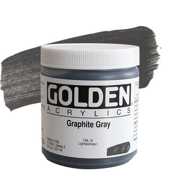 GOLDEN Heavy Body Acrylic 8 oz Jar - Graphite Gray