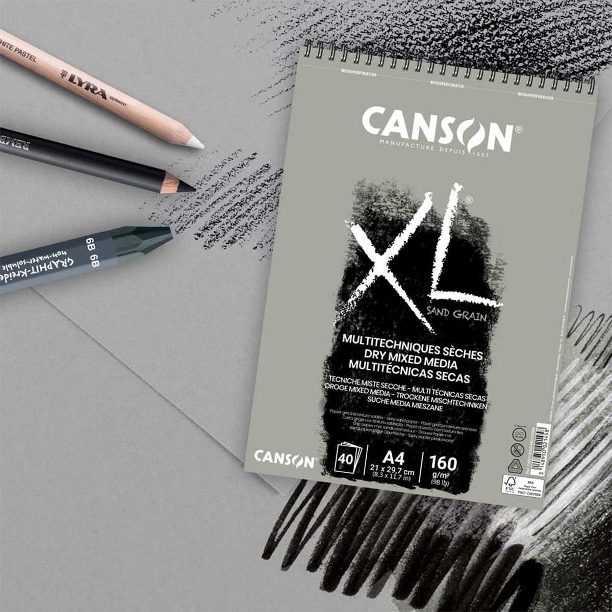 Canson XL Sand Grain Mixed Media Pads - Gray