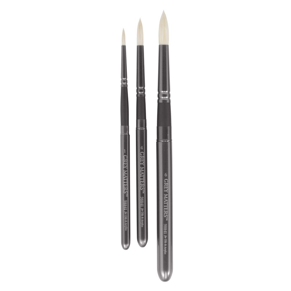 Grey Matters Oil and Acrylic Bristle Pocket Brushes