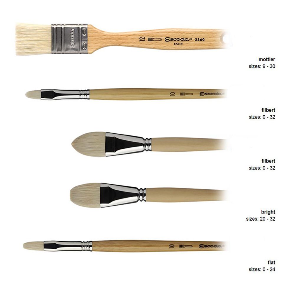 Escoda Clasico 4628 Oil and Acrylic Chungking White Bristle Paint Brush Bright Size 24 