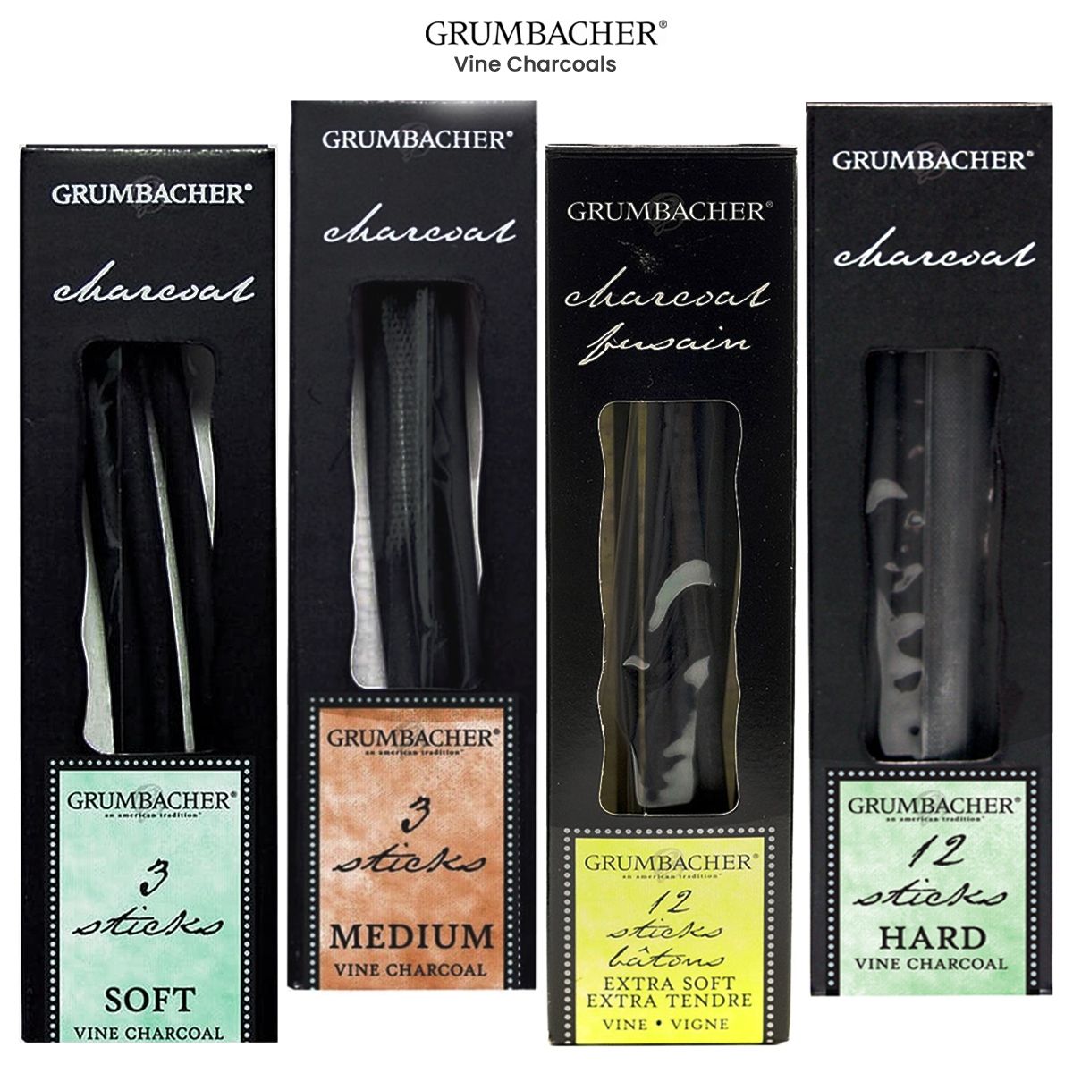 Artist Vine Charcoal Sticks Medium Black Sketch Charcoal Pencils