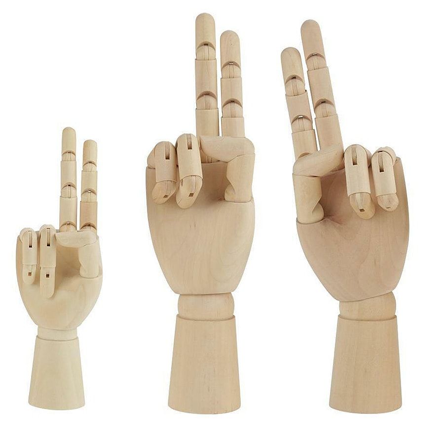 7 Wood Art Mannequin Hand Model Flexible Moveable Fingers Manikin Hand  Figure, Left Hand 