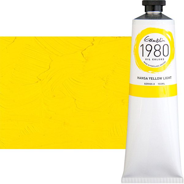 Gamblin 1980 Oil Colors 150 ml Tubes - Hansa Yellow Light