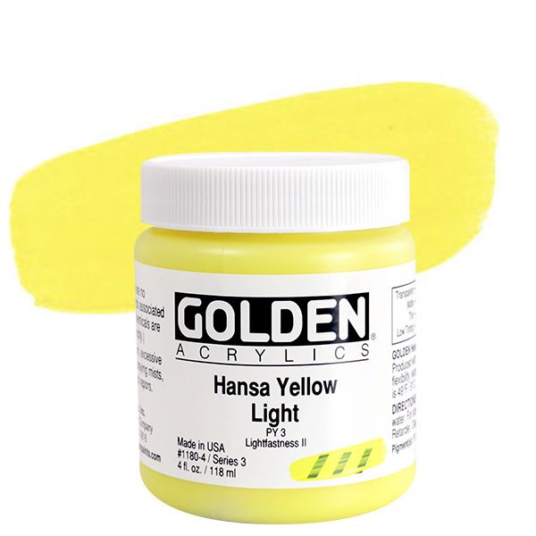 GOLDEN Heavy Body Acrylic 4 oz Jar - Hansa Yellow Light