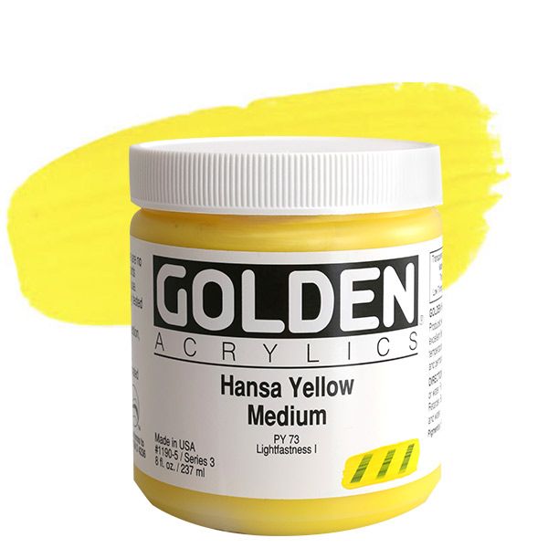 GOLDEN Heavy Body Acrylic 8 oz Jar - Hansa Yellow Medium