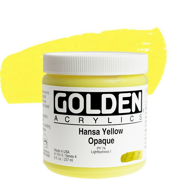 GOLDEN Heavy Body Acrylic 8 oz Jar - Hansa Yellow Opaque