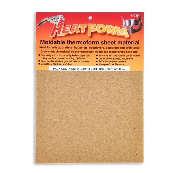2-Pack HeatForm™ Moldable Sheet Material 7.25x9.75in Tan