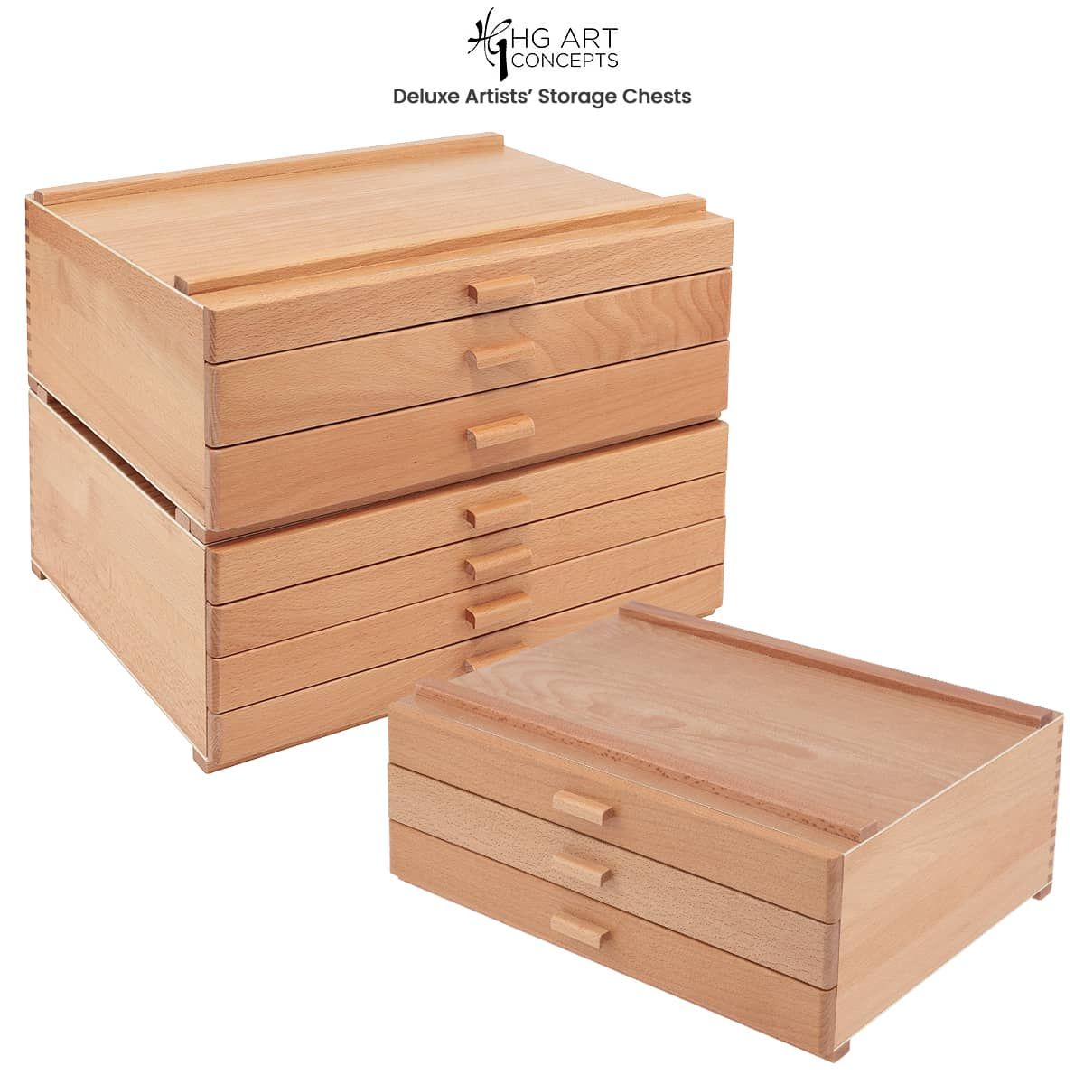 US Art Supply Artist Wood Pastel Pen Marker Storage Box with Drawer(s) (Large Tool Box)