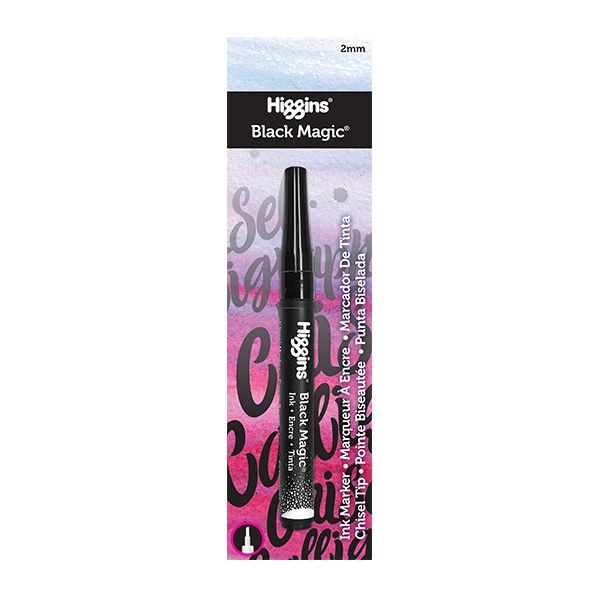 Higgins Black Magic Ink Pump Marker 2mm Chisel Nib