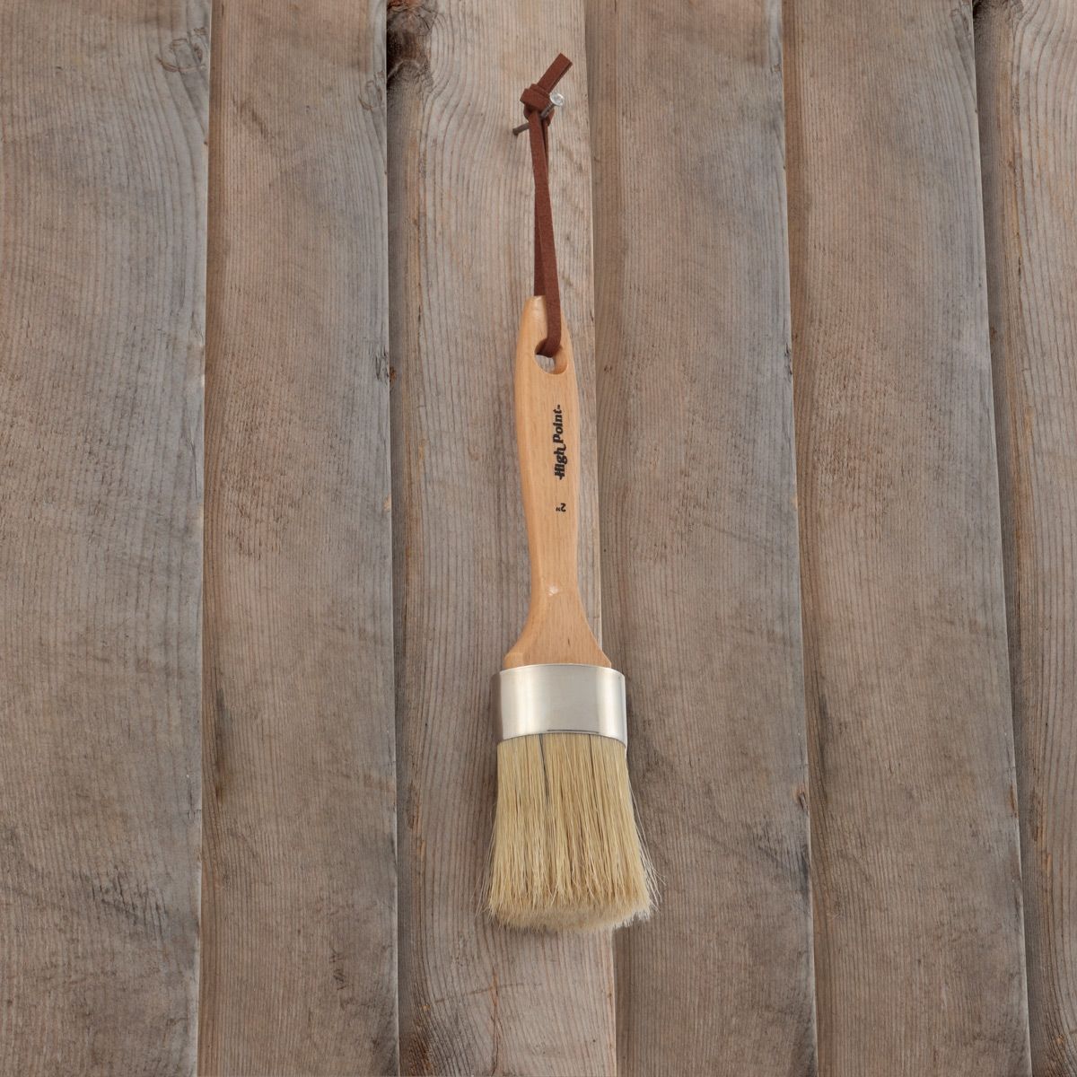 Easy to hold varnished beech wood 5.7" handle with hanging hole and strap