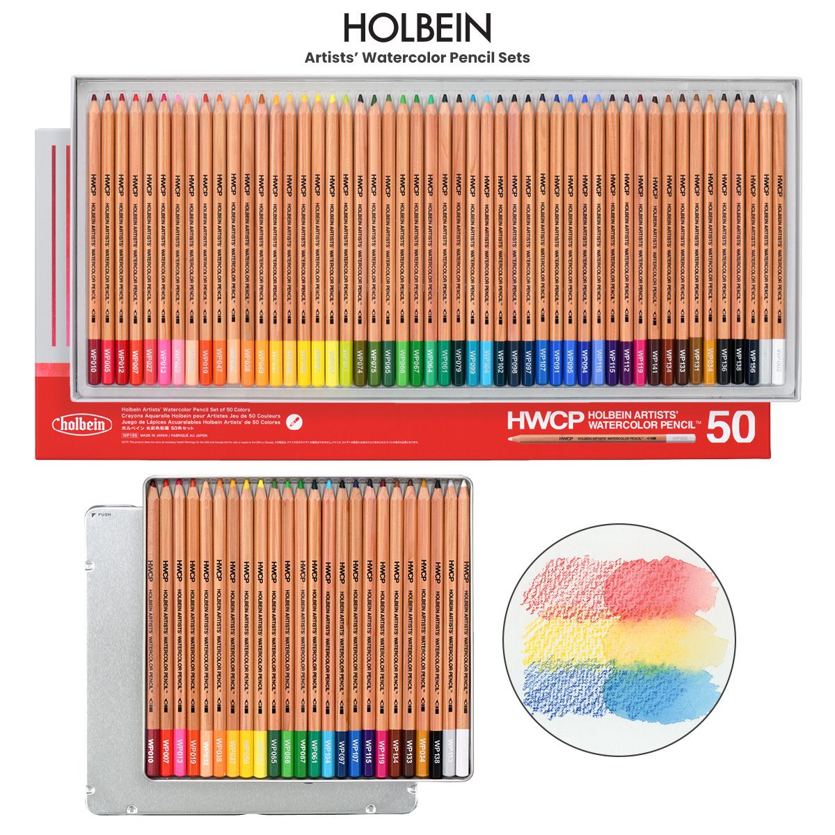 Holbein Artists' Watercolor Pencil Set of 50 - Assorted Colors